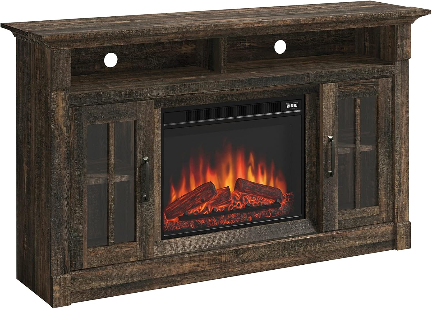 Sauder Media Fireplace Credenza, for Tv's up to 65