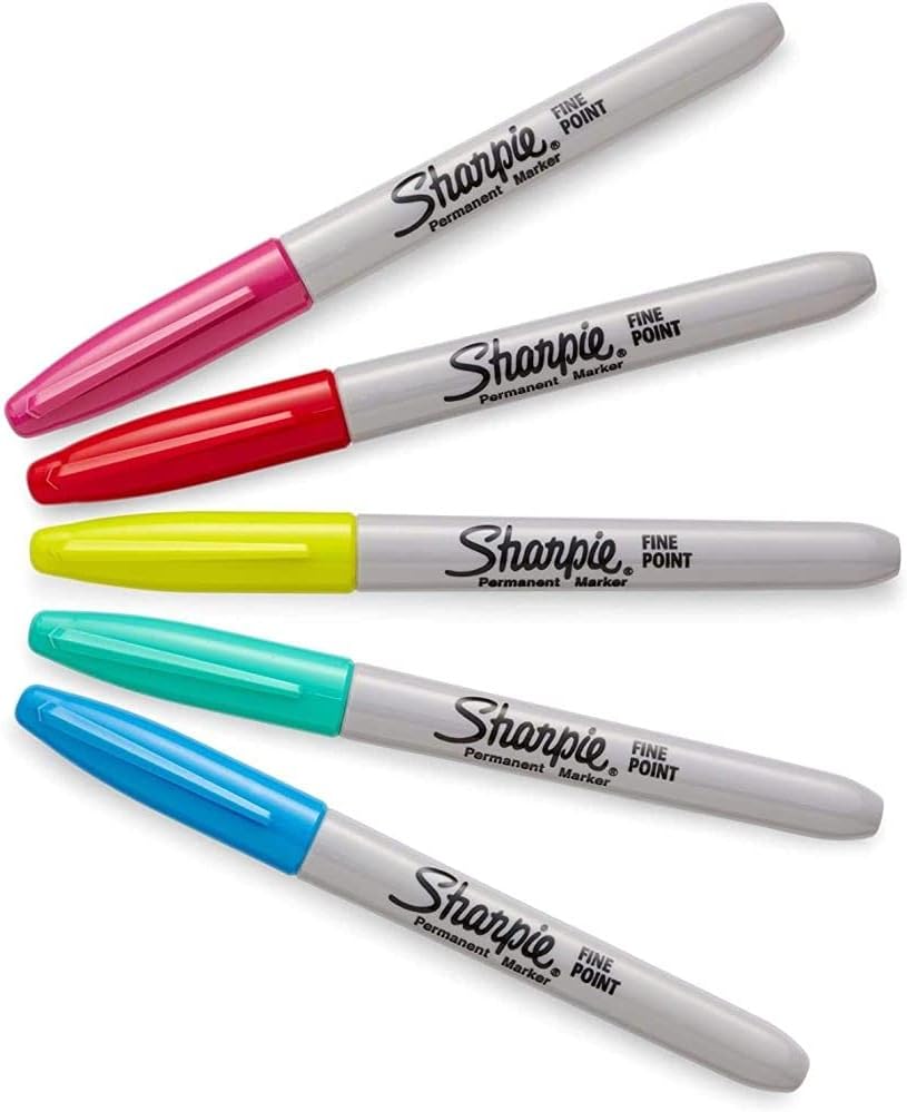 Sharpie Color Burst Permanent Markers, Fine Point, Assorted, 5/Count - 5 Pack