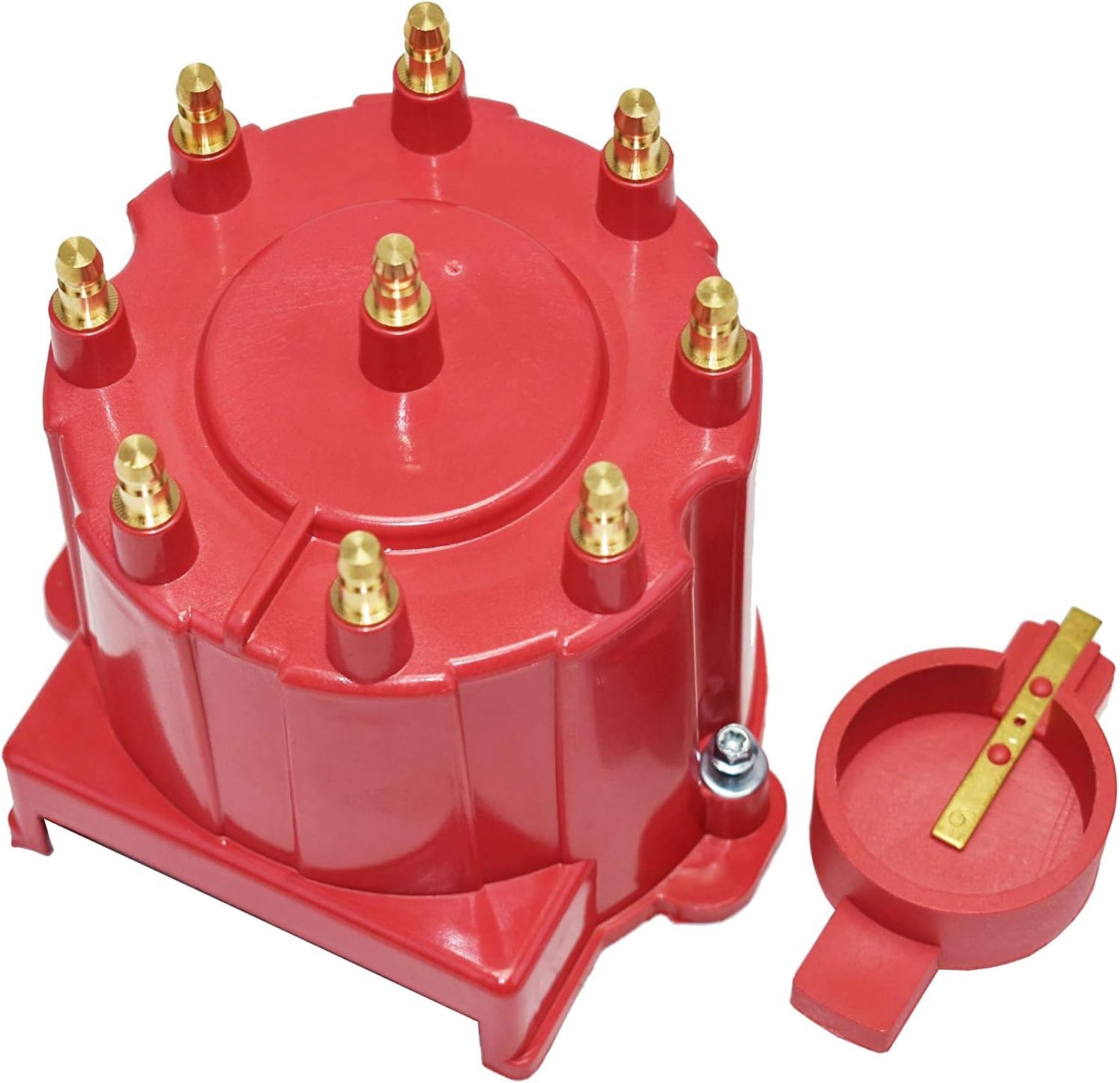 A-Team Performance - 8-Cylinder EFI Distributor Cap, Rotor, Remote Ignition Coil Tune Up Kit, and 8.0mm Spark Plug Wires Kit - Compatible with 87-94 Chevy GM 5.0L 5.7L 7.4L 454 305 350, Red