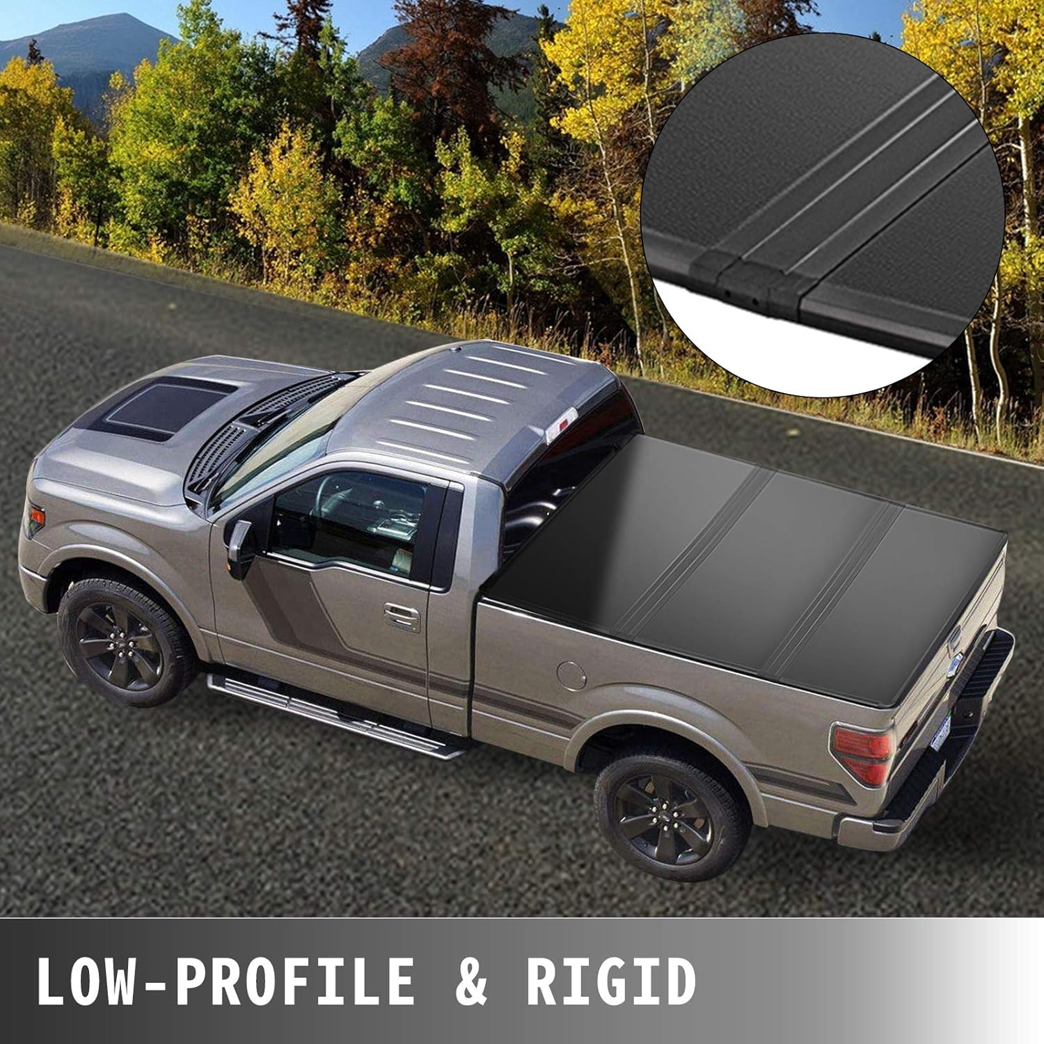 VEVOR Truck Bed Cover, Tri-Fold Tonneau Cover 6 FT, Hard Truck Bed Tonneau Cover, Truck Bed Topper Fit for Chevy Silverado, GMC Sierra 1500, 2014-2021 (6 Feet Bed)