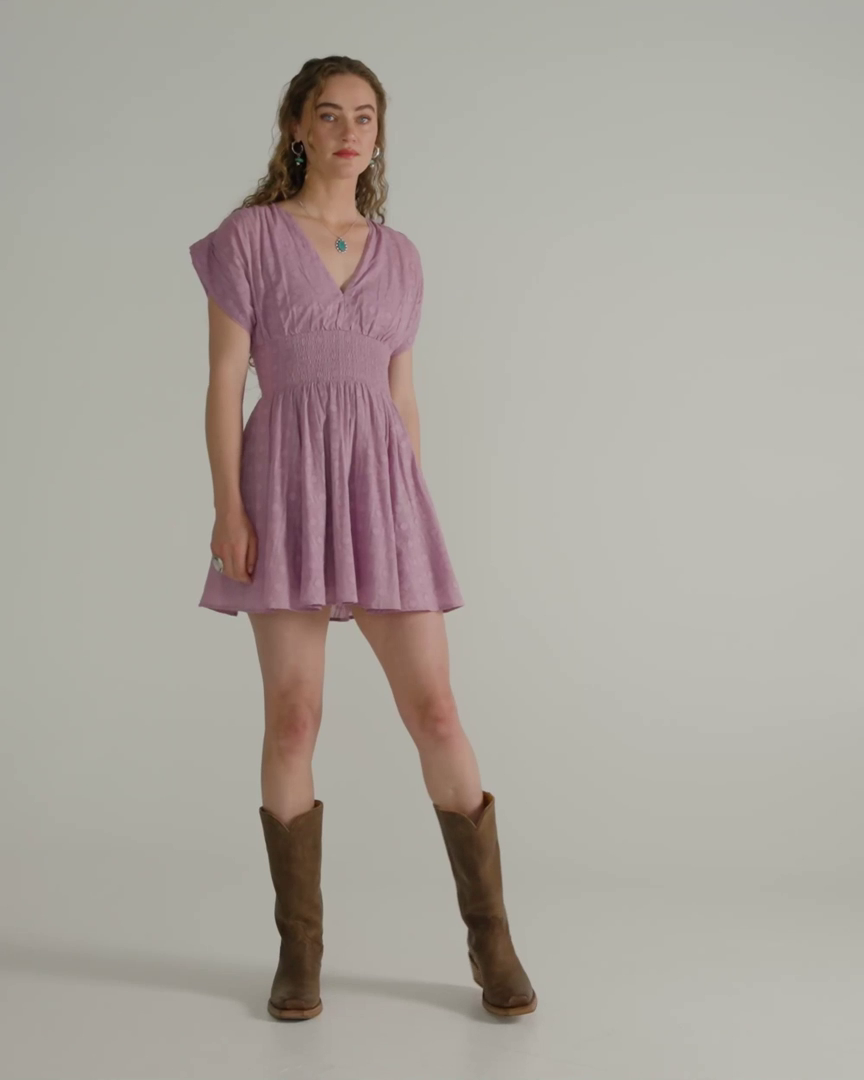 Women's Mini V-Neck Ruched Dress