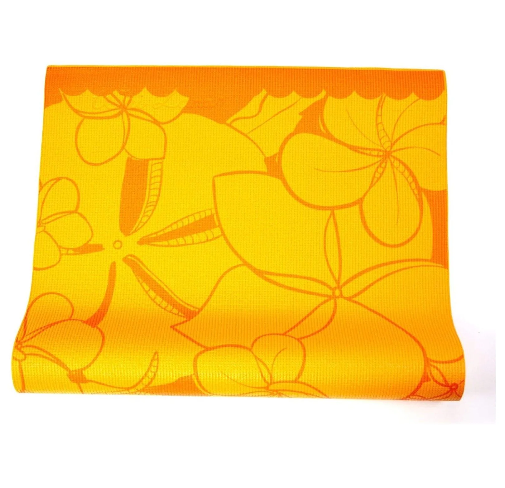 Yoga Mat Plumeria Orange 68"x24", Lightweight Washable Non-Latex Yoga Mat for All Levels 1/8"