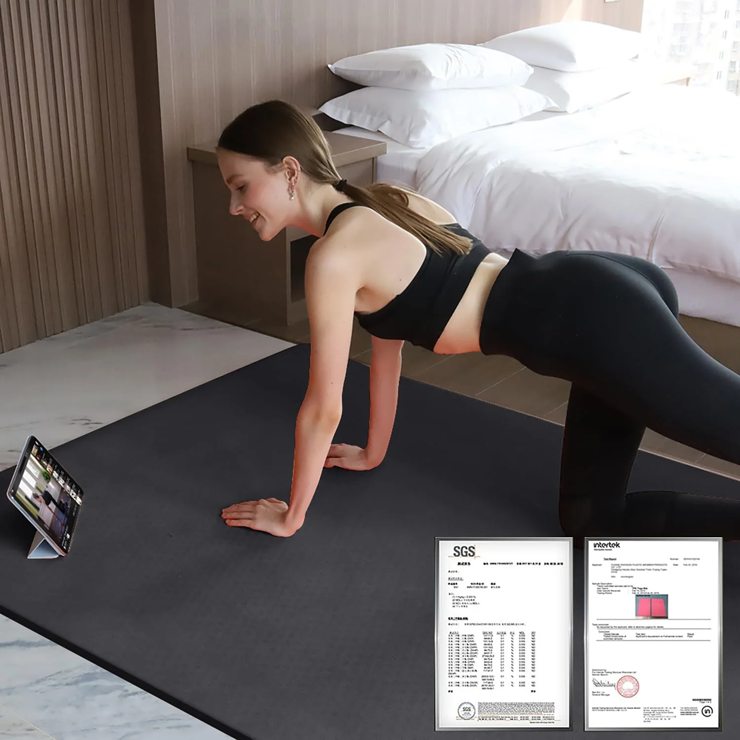 Large TPE Yoga Mat 6'x4'x1/2" Extra Thick Non-Slip Exercise Mat - for Yoga Pilates & Home Gym Workouts