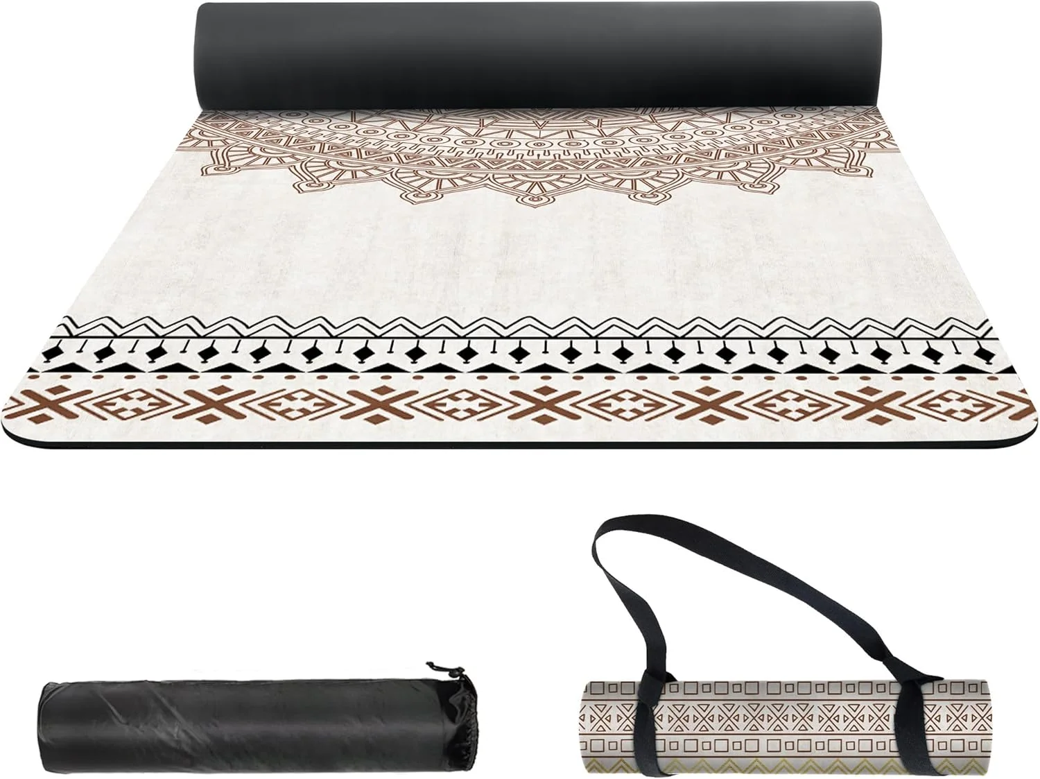 Yoga Mat Print Extra Thick TPE Non Slip Fitness Exercise Mat with Carrying Bag,72"x24" Extra Thick 6MM Exercise & Workout Mat for Yoga, Pilates Fitness and Floor Exercises