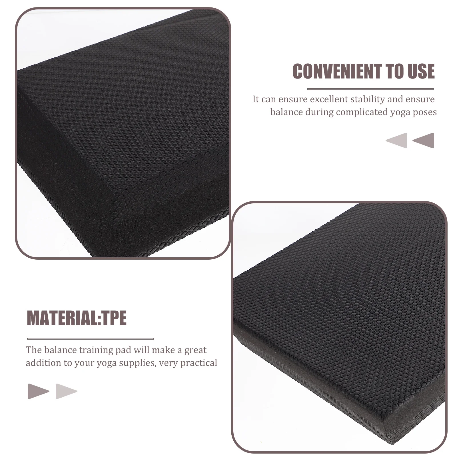 Non-Slip Yoga Balance Mat Fitness Pad for Training and Travel, Black Color, Durable and Portable