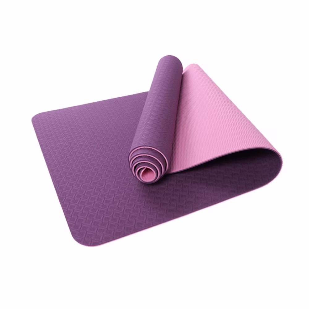 Two-Color TPE Yoga Mat (6-8mm) - Posture Line Fitness Mat (183cm S/M/L Sizes)