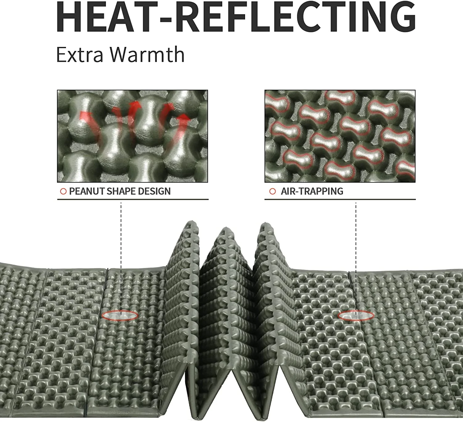 Foam Camping Pads for Hiking, Ultralight Closed Cell Mattress, Waterproof Soft Mat for Adults, Wide Picnic Yoga Mats, Folding Sleeping Pad for Outdoor Backpacking