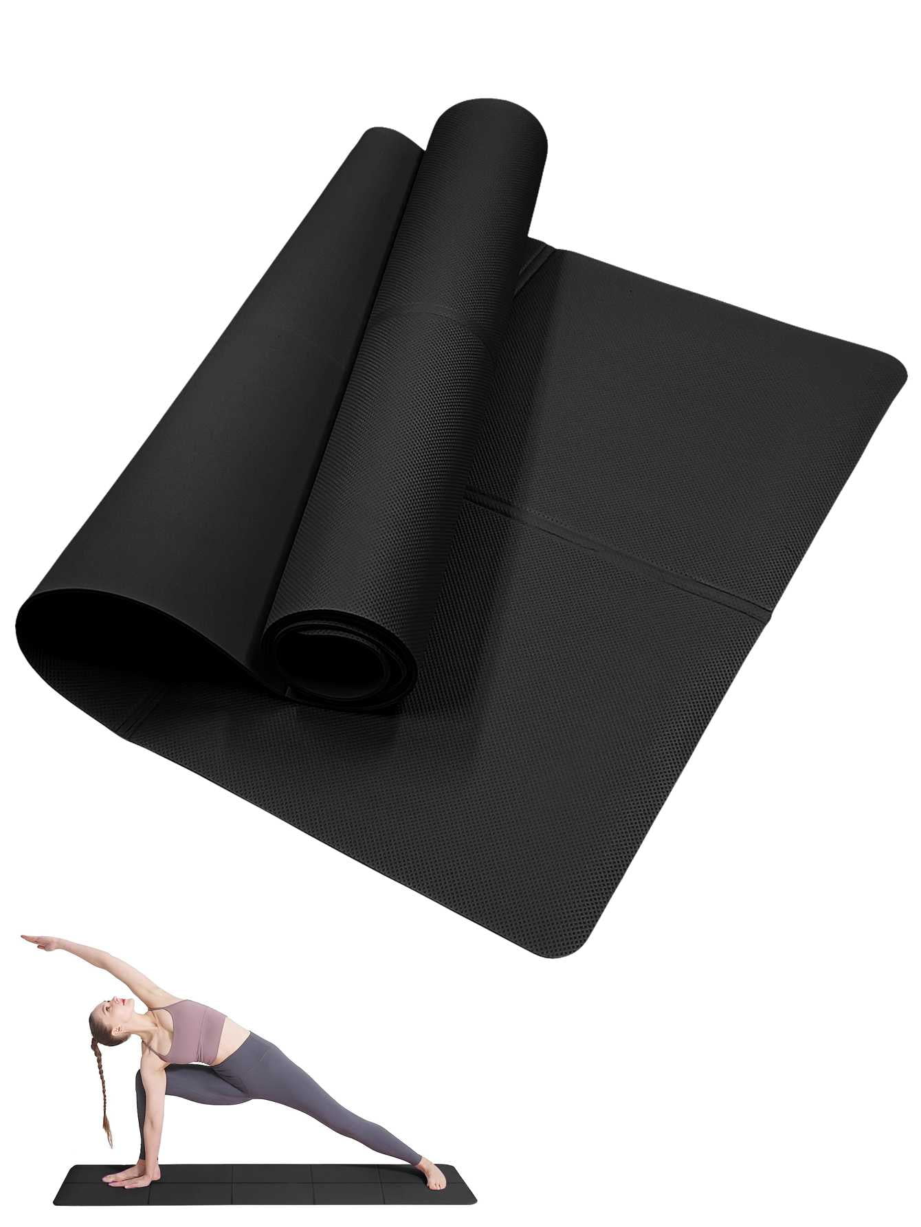 Yoga Mat Pilates Fitness Mat 3mm Thicknes Non Slip Yoga Cushion Travel Fitness Exercise Pad for Women Home Gym Floor Workout