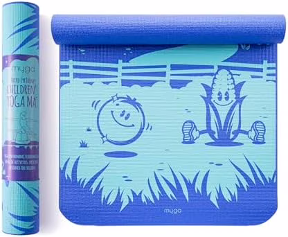 Silk Print Kids Yoga Mat,Non-Slip Yoga Mat for Childrens Exercise, Fitness, Yoga and Mindfulness Lightweight, Easy Clean Play Mat for Girls and Boys$$Sport & Recreation Other