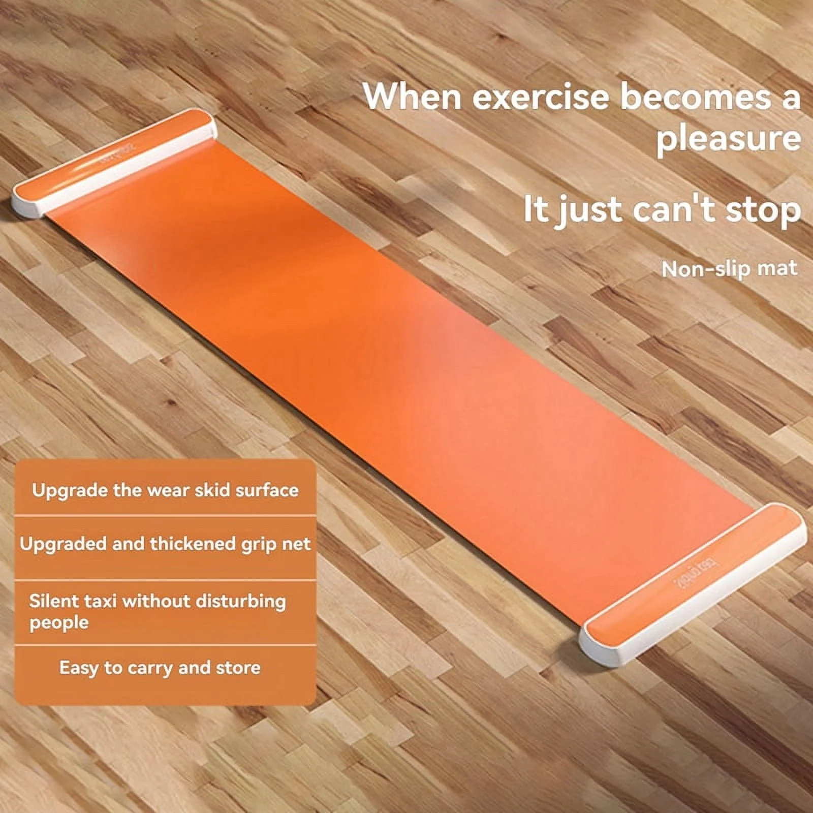 Yoga Sliding Mat Indoor Sport Speed Skating Training Board Mat Ice Hockey Roller Skating Leg Exercise 200cm Pink