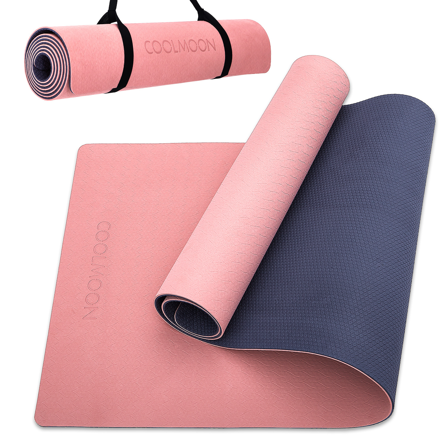 1/4 Inch Extra Thick Non Slip Yoga Mat TPE Double-Sided Fitness Mat for Yoga,Pilates,Workout,Pink