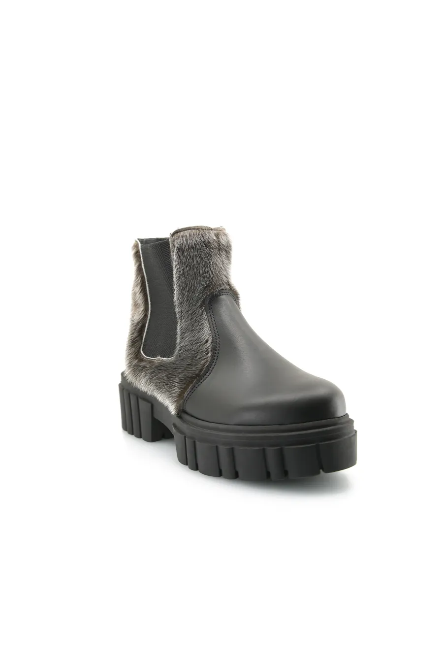 Bottes urbaines en fourrure de Loup Marin naturel - Maëli