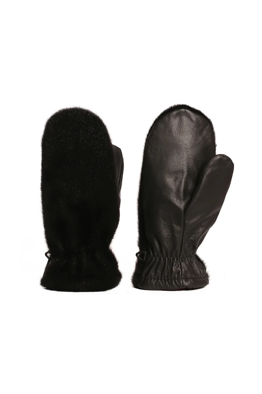 Mitaines en fourrure de Loup Marin noir - De ville