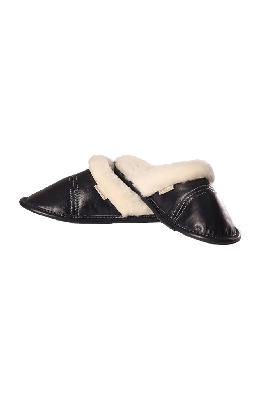 Mules cuir et Mouton blanc