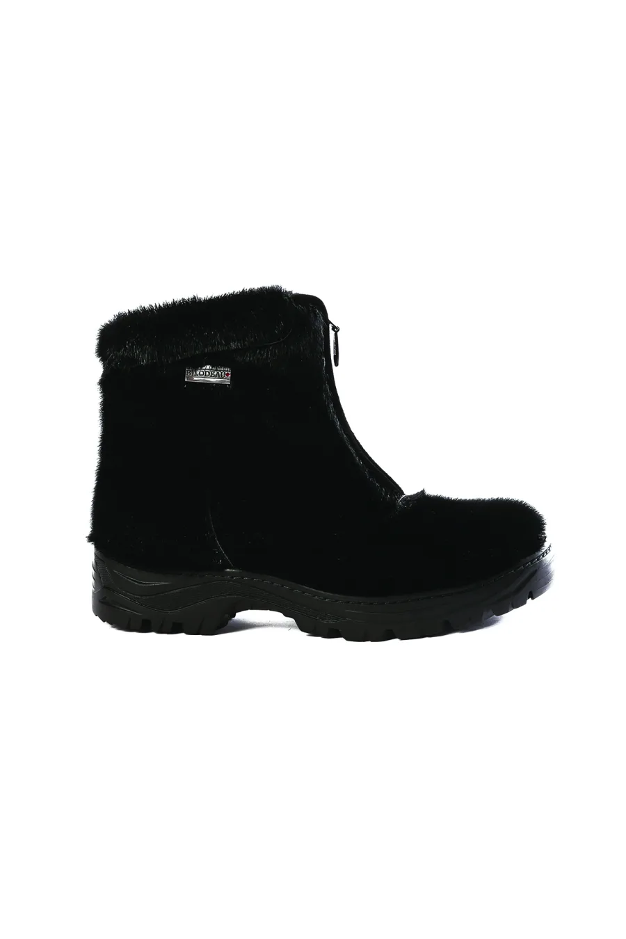 Bottes en fourrure de Loup Marin noir - Semelle traction - Akiwe