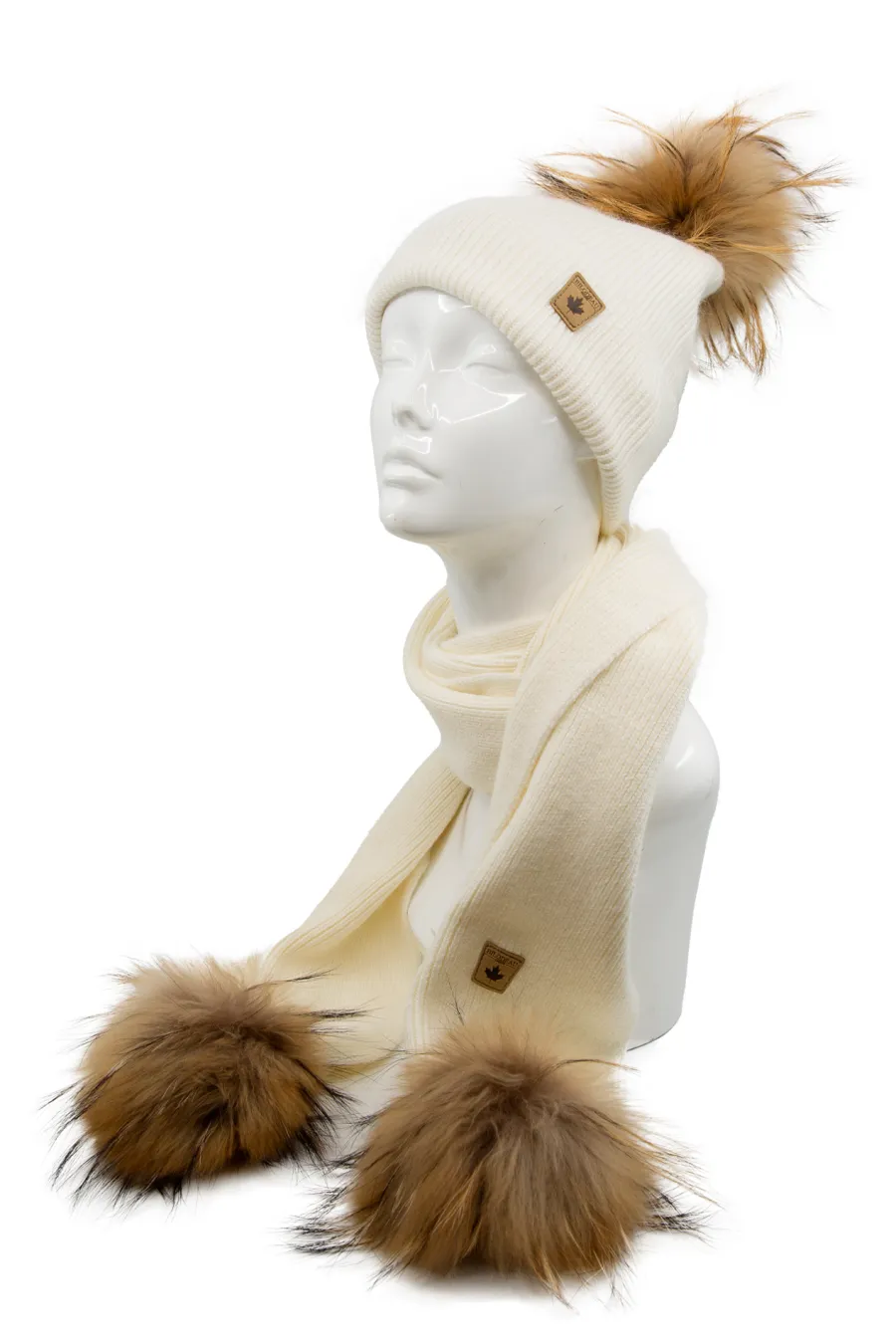 *Nouveauté* - Ensemble Boston - Tuque et foulard avec pompons