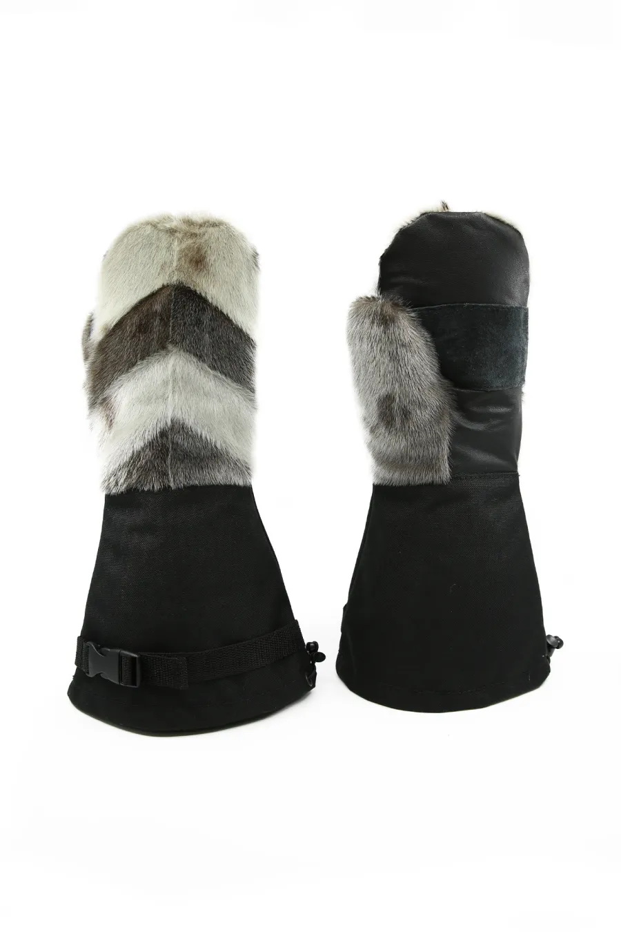 Mitaines "Expédition" en fourrure de Loup marin et Nylon - Longues