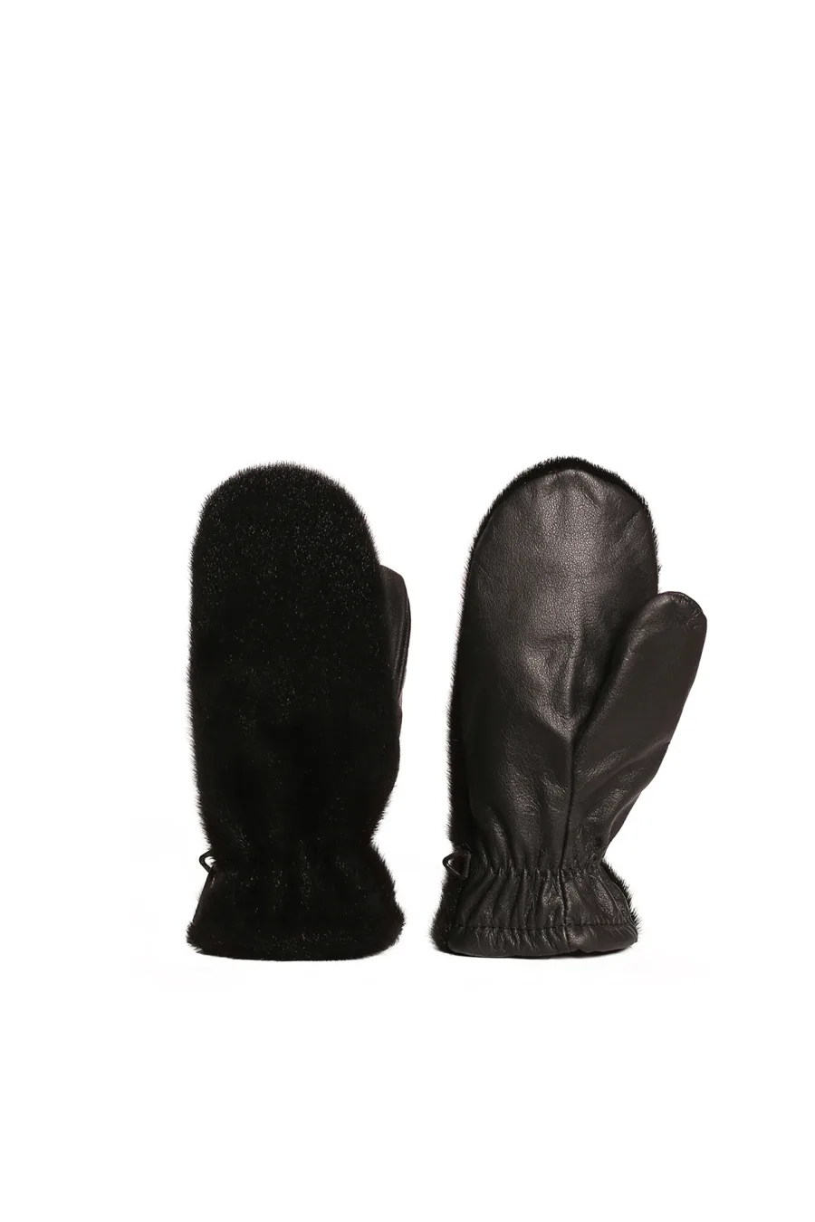 Mitaines en fourrure de Loup Marin noir enfant - De ville