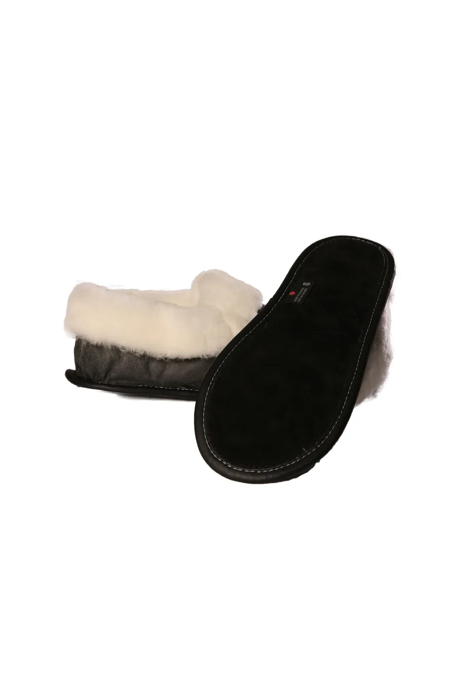 Pantoufles en cuir et Mouton blanc