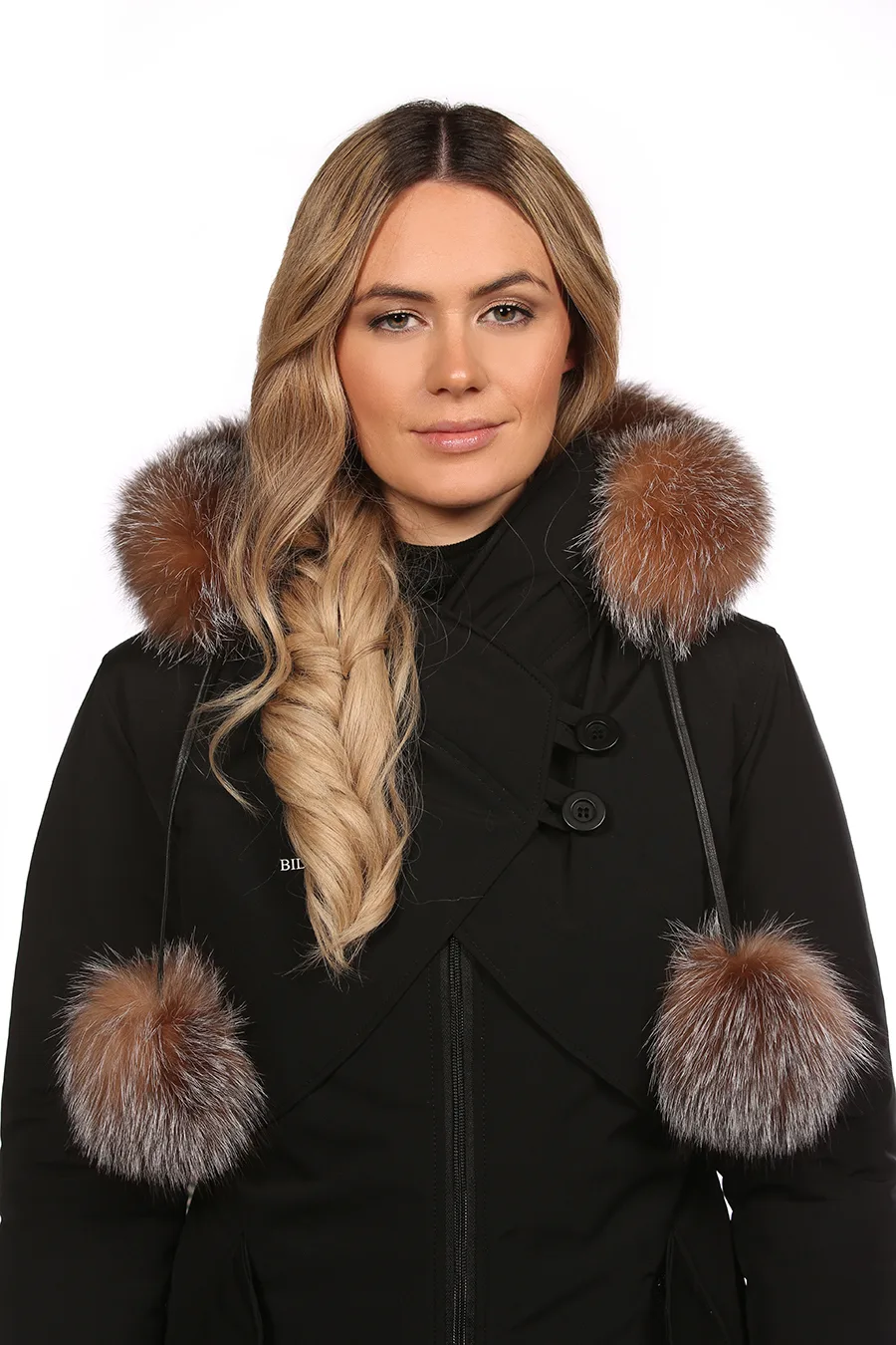 Bande pompons en fourrure de Renard Crystal (28 PO)