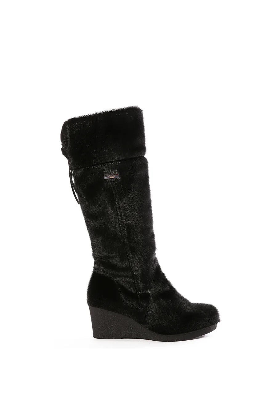 Bottes en fourrure de Loup Marin noir - Noueva