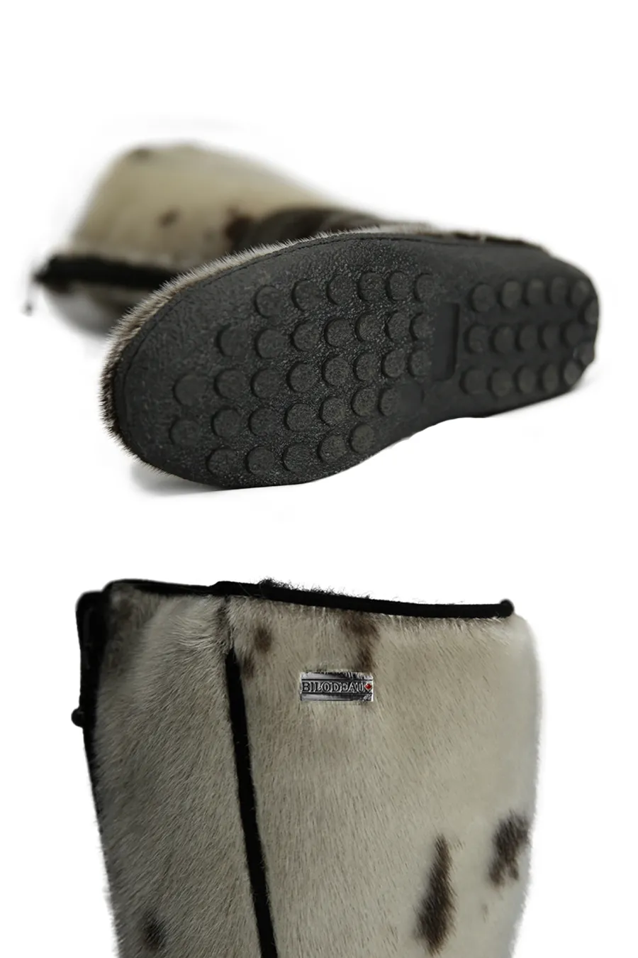 Bottes en fourrure de Loup Marin naturel Kiona - Mollet 20"