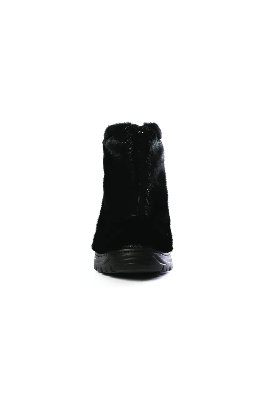 Bottes en fourrure de Loup Marin noir - Semelle traction - Akiwe