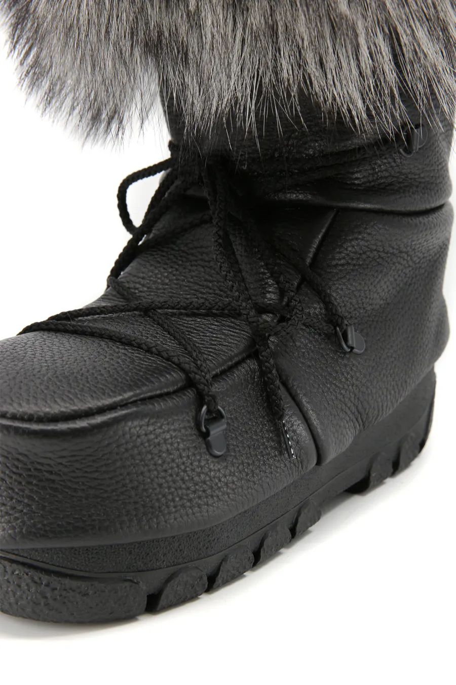 Bottes en cuir et Renard argenté - Mukluks