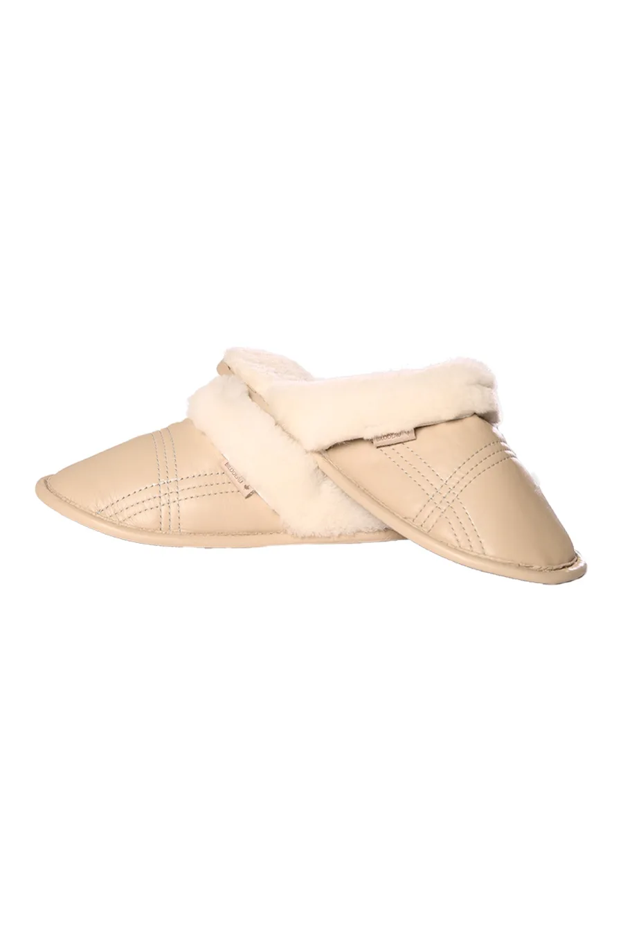Mules cuir et Mouton blanc