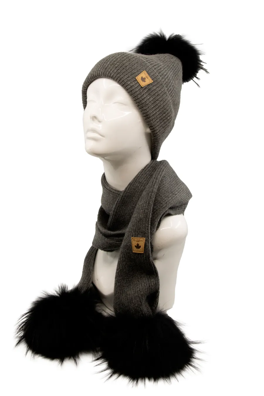 *Nouveauté* - Ensemble Boston - Tuque et foulard avec pompons