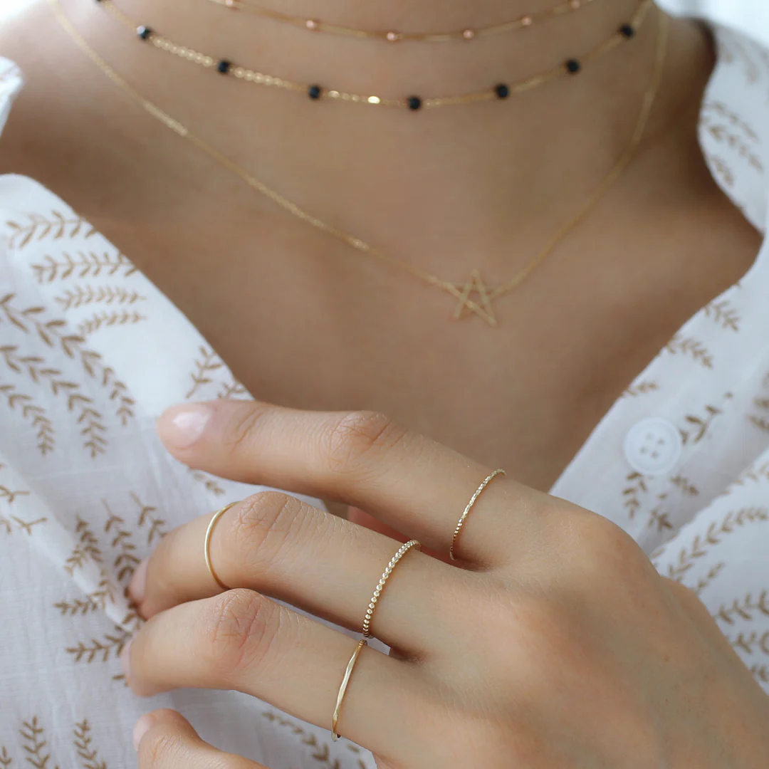 Thin Textured Ring- 14K Gold