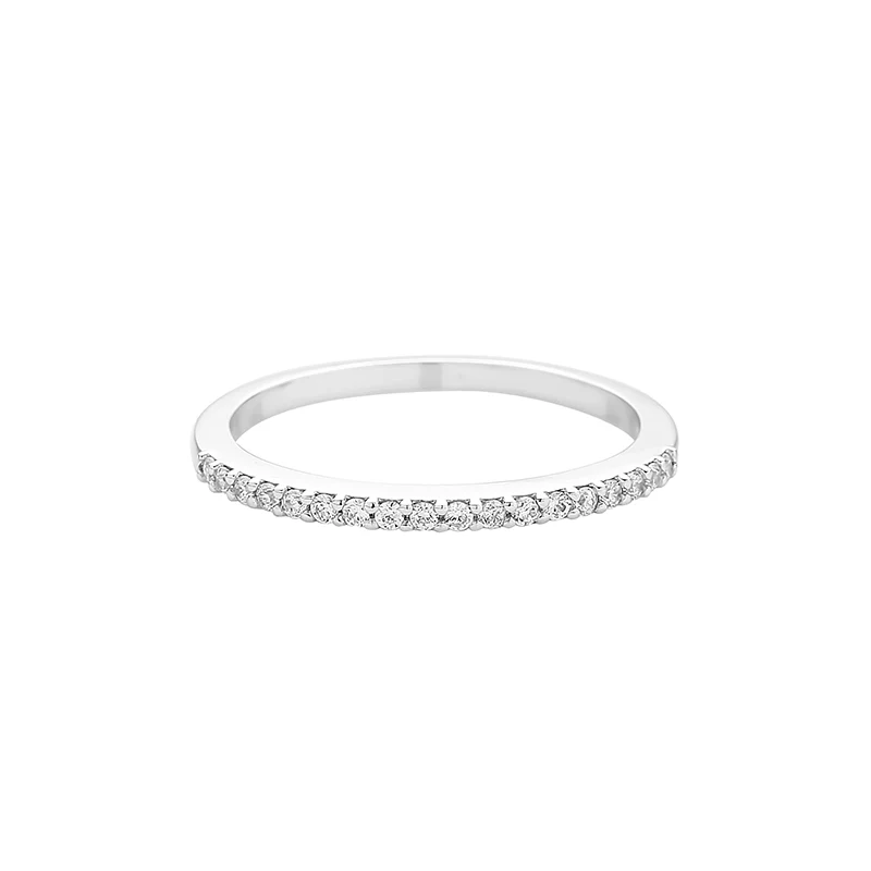 CZ Slim Band Ring- Sterling Silver