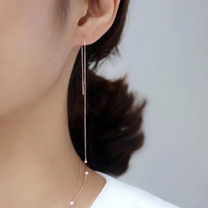 Simple Chain Threader Earrings