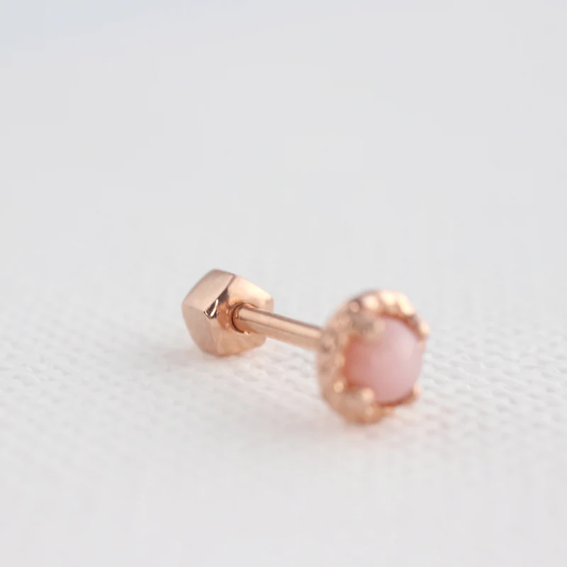 Round Cartilage Stud Earring- 14K Gold