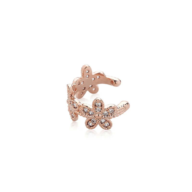 Triple Flower Ear Cuff
