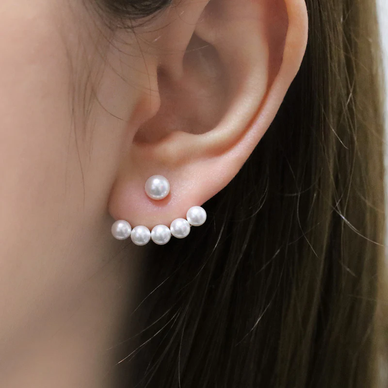 Multiple Pearl Ear Jacket Earrings