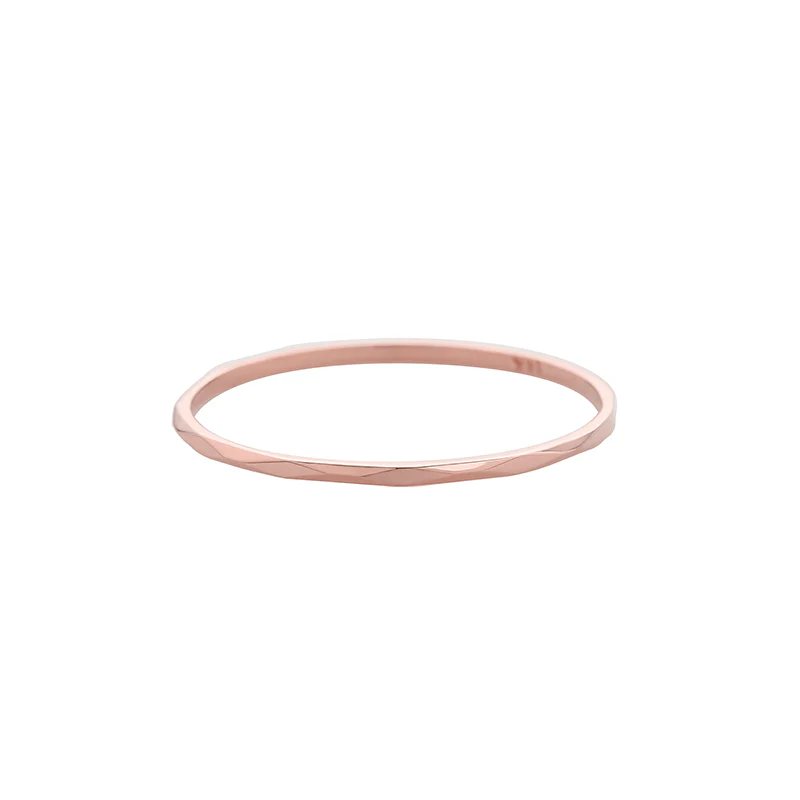 Skinny Faceted Ring- 14K Gold
