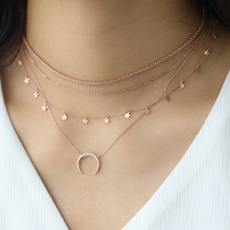 Star Chain Necklace- Sterling Silver