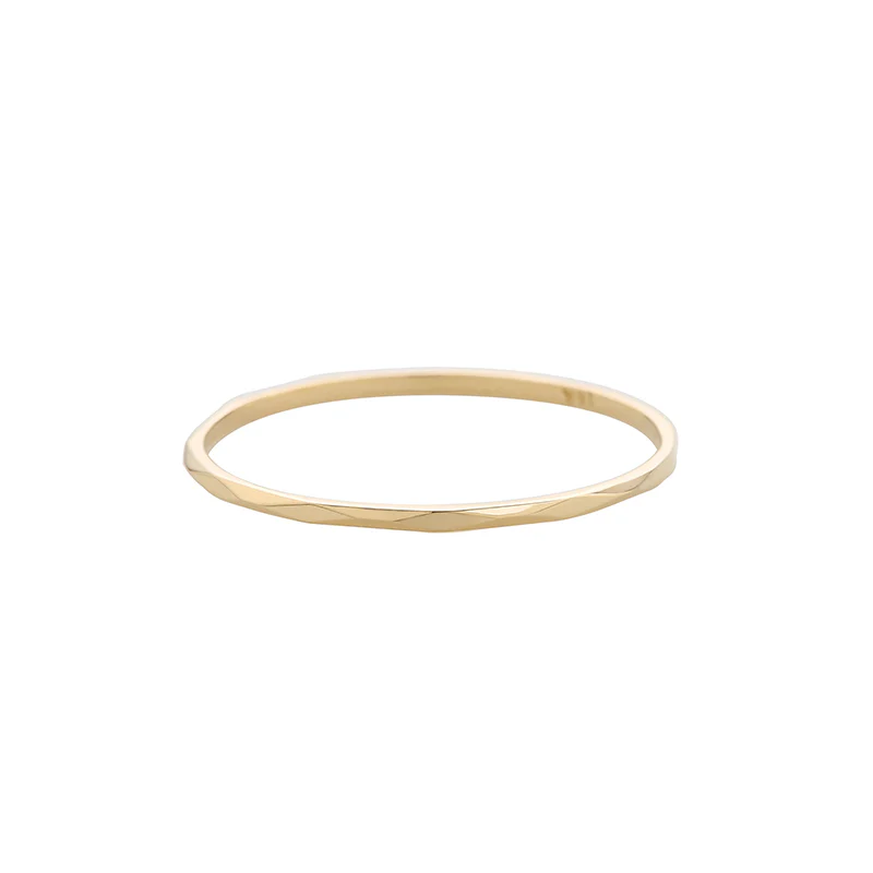 Skinny Faceted Ring- 14K Gold