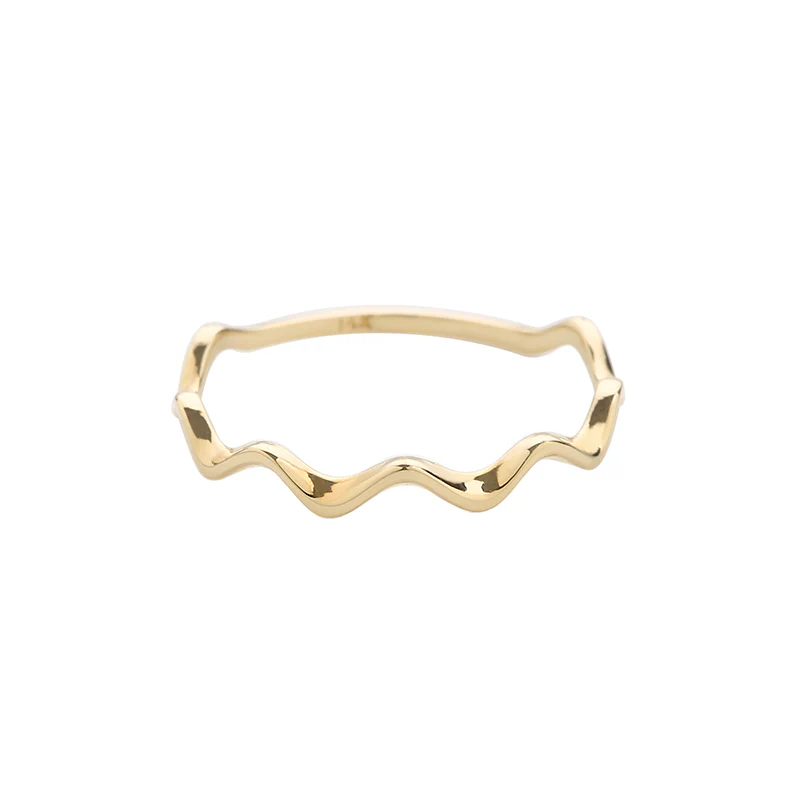 Dainty Wavy Ring- 14K Gold