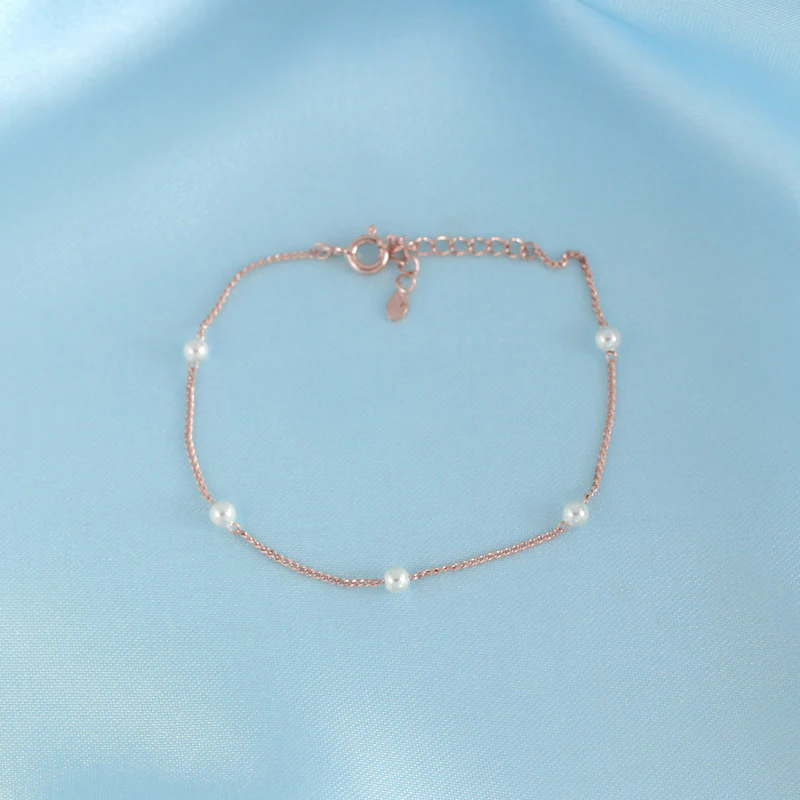 Multi Pearl Chain Bracelet- Sterling Silver