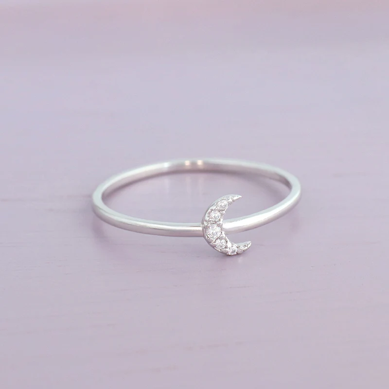 Crescent Moon Ring- Sterling Silver