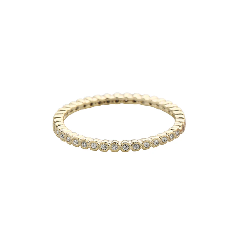 Delicate CZ Eternity Ring- Sterling Silver
