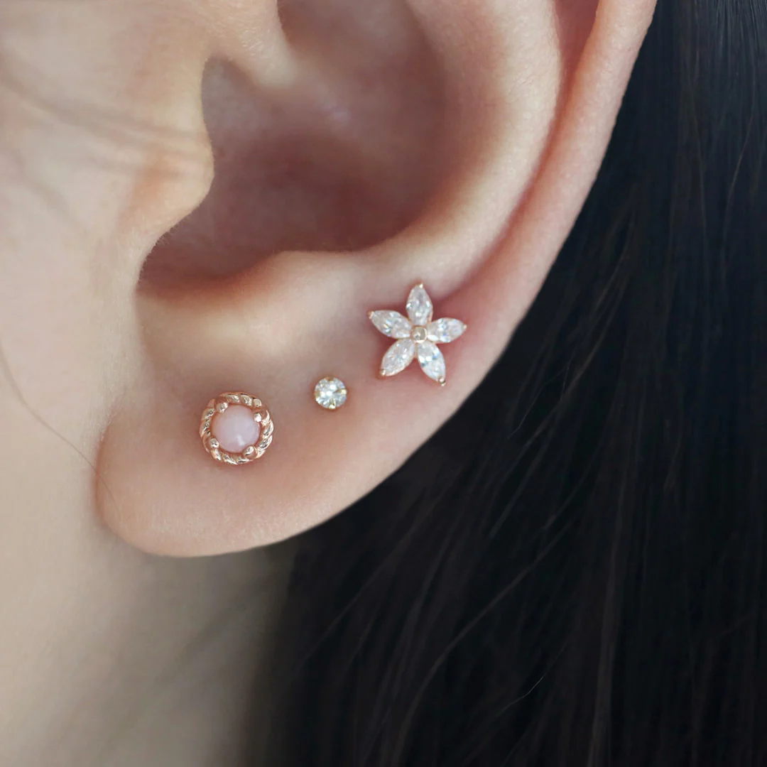 Round Cartilage Stud Earring- 14K Gold