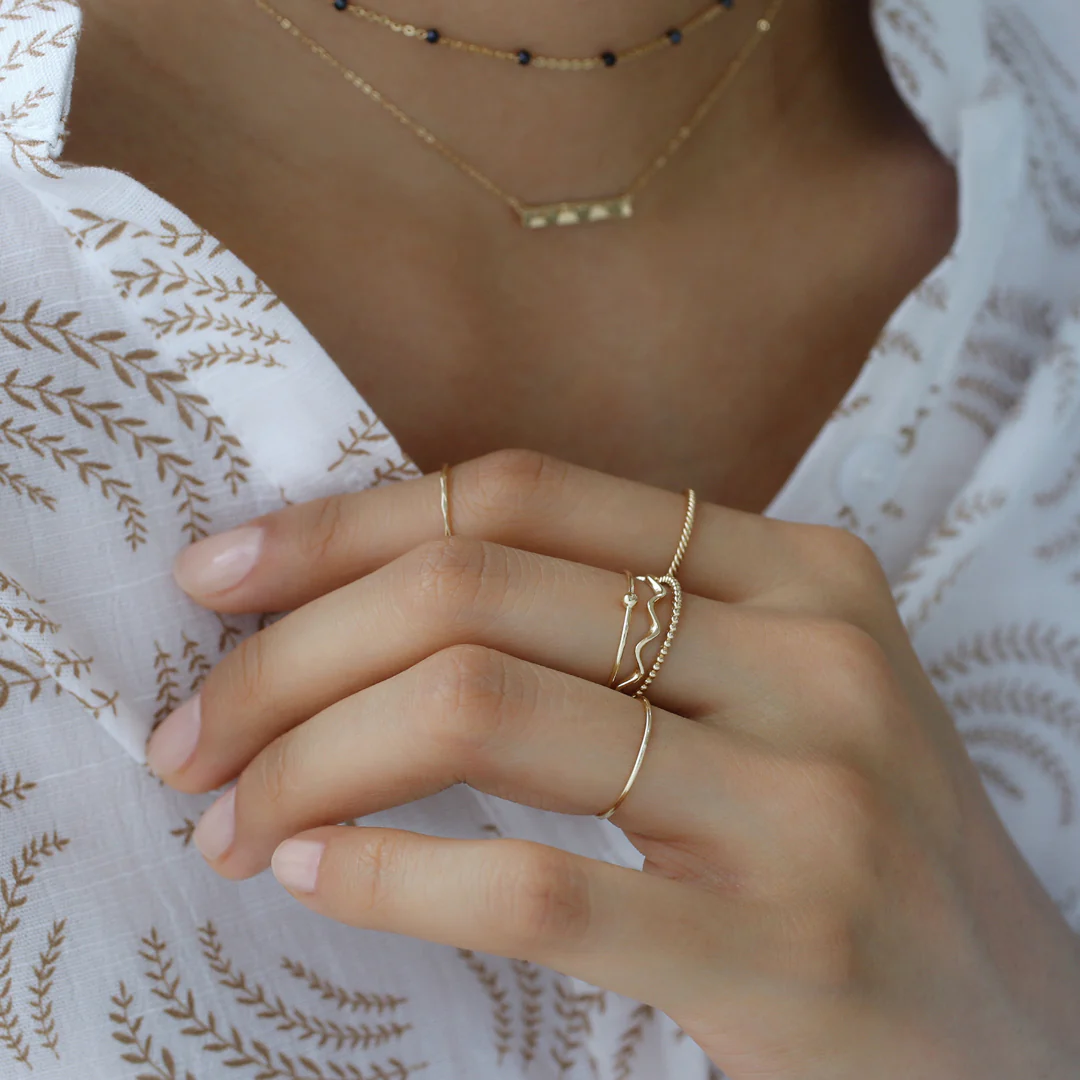 Skinny Stacking Ring- 14K Gold