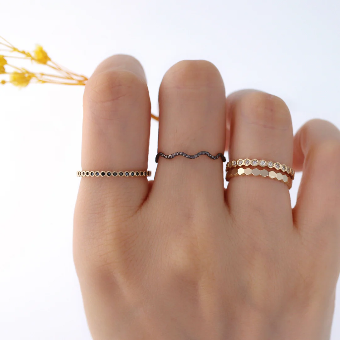 Delicate CZ Eternity Ring- Sterling Silver