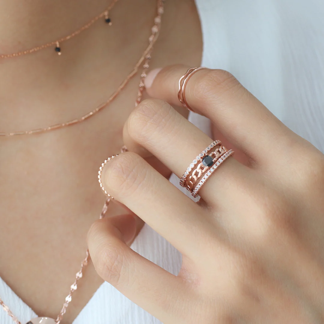 Delicate CZ Eternity Ring- Sterling Silver