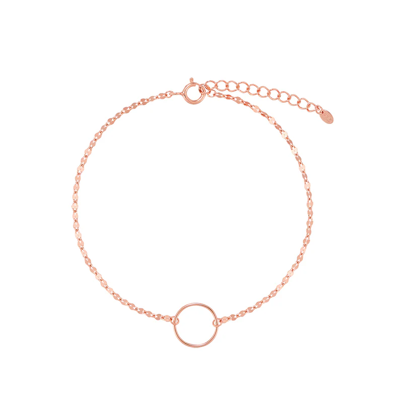 Circle Highlight Chain Bracelet- Sterling Silver