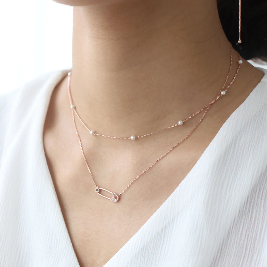 Pearl Chain Choker- Sterling Silver