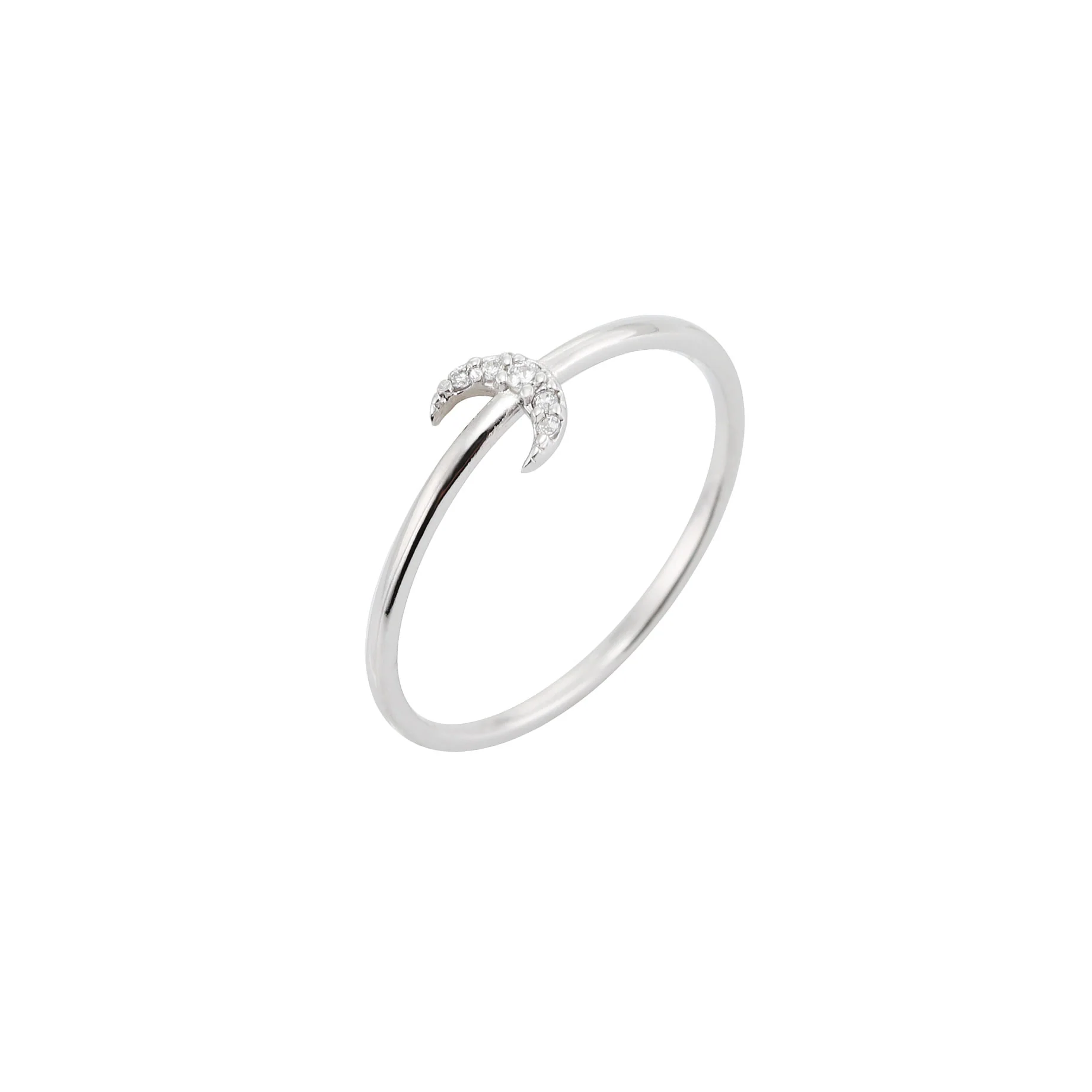 Crescent Moon Ring- Sterling Silver